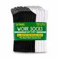 HOT FEET Work Socks for Men, Long All Weather Boot Crew Cotton Socks, Cushioned, Moisture Wicking, Stocking Stuffers