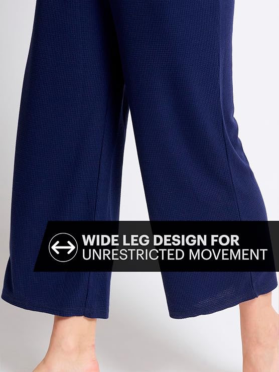 Mad Dog Lounge Women's Pajama Pants, Wide-Leg Cropped Capris, Casual Night Sleep Summer PJ Bottoms for Ladies