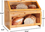 Laura's Green Kitchen Large Bamboo Bread Box – Double Layer, Self-Assembly