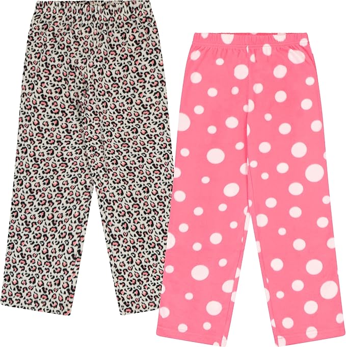 Mad Dog Girl's Pajama Pants - 2 Pack, Soft Micro Fleece Fashion Sleepwear Lounge. Sizes: 6-16