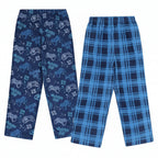 Mad Dog Boys Pajama Pants - Soft Fleece PJ Bottoms for Kids - Buffalo Plaid Lounge Pants, Warm & Comfy Microfleece 2PK Set