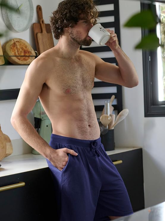 Mad Dog Mens Pajama Shorts - Comfy Knit Lounge Sleepwear with Pockets, Men's Summer House Pajama Bottoms, Sizes S to 2XL
