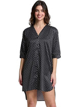 Mad Dog Satin Night Shirts for Women - Silk Like Nightshirt Pajama - Sexy Sleep Shirts, Button Down Sleepwear Nightgowns