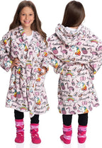 Mad Dog Fleece Kids Robe, Hooded Long Bathrobe, Plush Boys Girls Children & Toddlers Bath robes for Indoor Activities