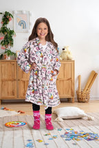 Mad Dog Fleece Kids Robe, Hooded Long Bathrobe, Plush Boys Girls Children & Toddlers Bath robes for Indoor Activities