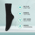 HOT FEET Thin Crew Summer Socks for Women - 5 Pack, Breathable Moisture Wicking, Lightweight Ribbed Cotton Socks Size 5.5-9.5