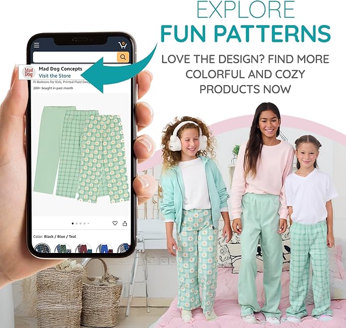 Mad Dog Girl's Pajama Pants - 2/3 Pack, Soft Micro Fleece Fashion Sleepwear Lounge. Sizes: 6-16