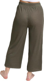 Mad Dog Lounge Women's Pajama Pants, Wide-Leg Cropped Capris, Casual Night Sleep Summer PJ Bottoms for Ladies