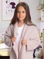 Mad Dog Sherpa Fleece Cardigans for Girls 5-12 Y, Cozy Kids Winter Fall Sweater Coats, Long Jacket for Home & Outdoor Wear