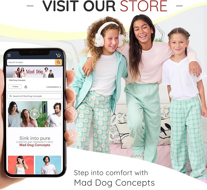 Mad Dog Girl's Pajama Pants - 2/3 Pack, Soft Micro Fleece Fashion Sleepwear Lounge. Sizes: 6-16