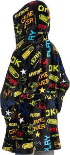 Mad Dog Fleece Kids Robe, Hooded Long Bathrobe, Plush Boys Girls Children & Toddlers Bath robes for Indoor Activities