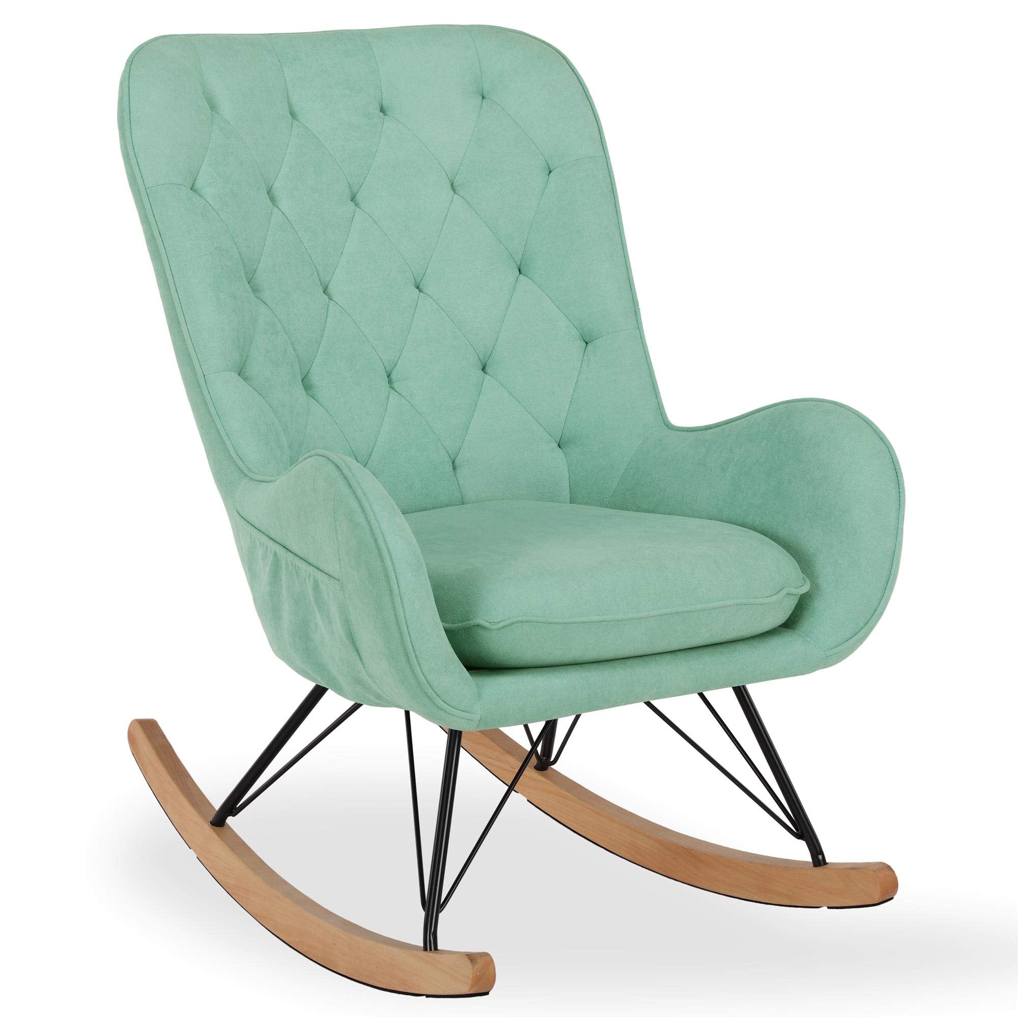 Baby Relax Noah Rocker Chair with Side Storage Pockets, Teal