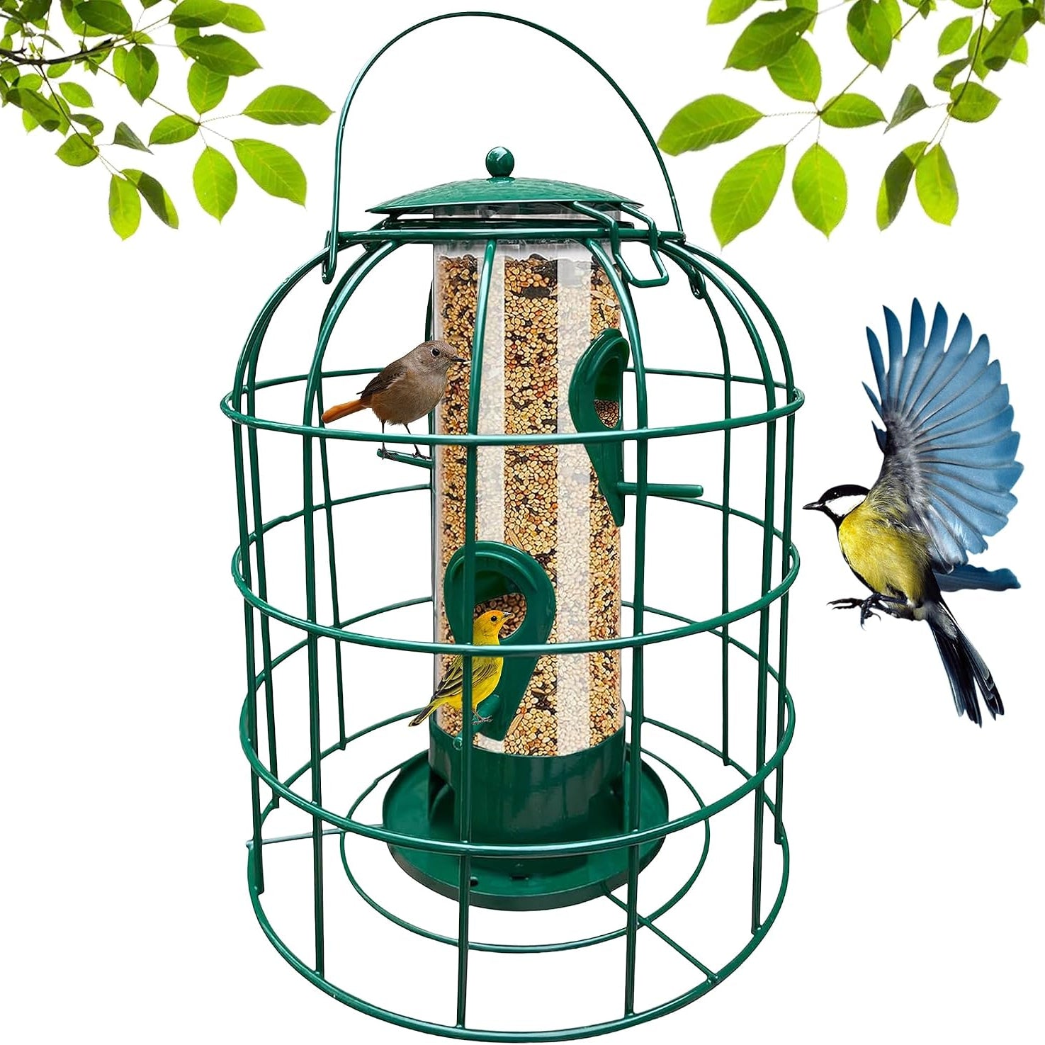 Garden Guru Squirrel Proof Bird Feeder – Weather Resistant Hanging Feeder for Outdoor Birds