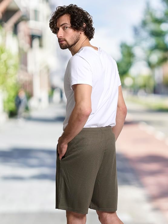 Mad Dog Mens Pajama Shorts - Comfy Knit Lounge Sleepwear with Pockets, Men's Summer House Pajama Bottoms, Sizes S to 2XL