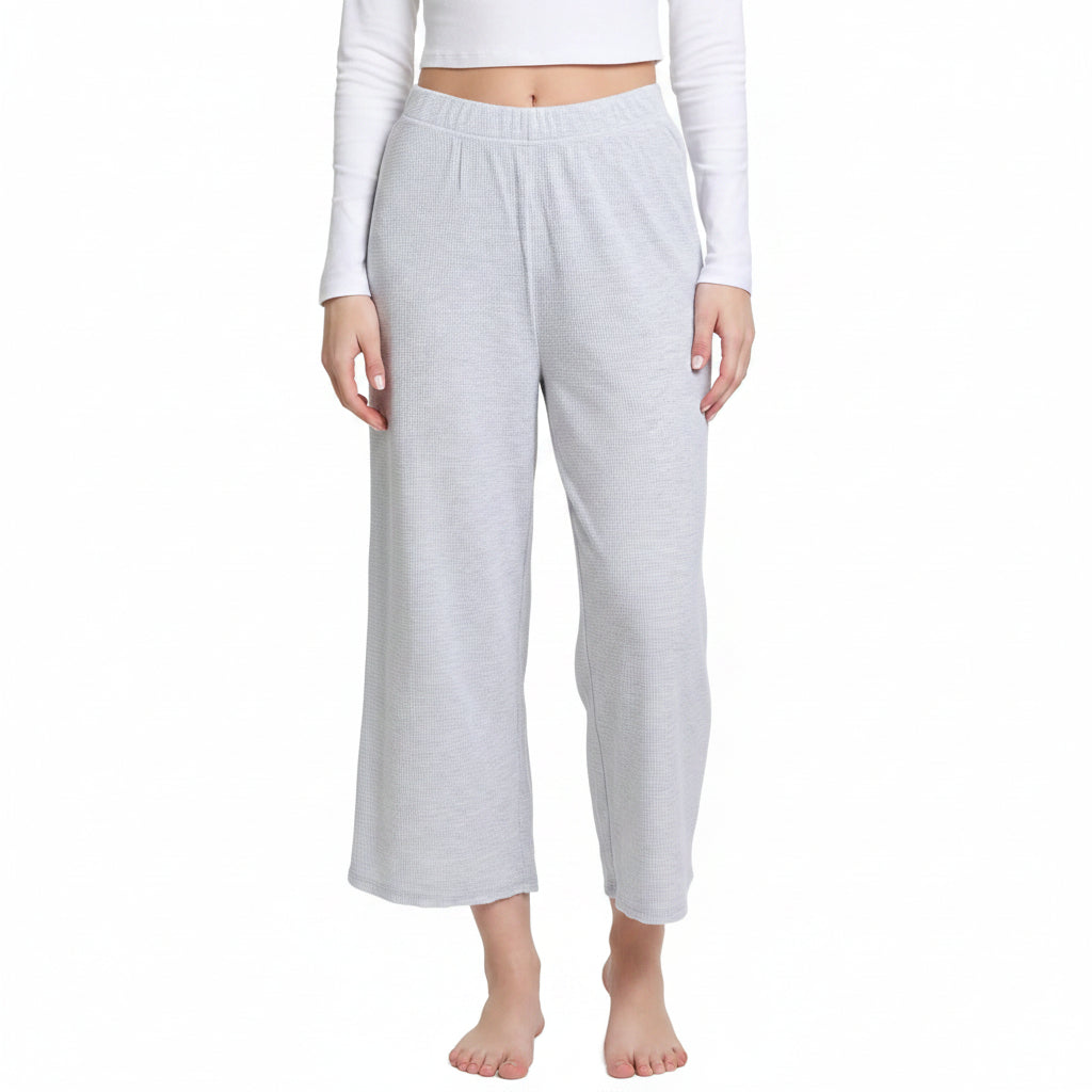 Mad Dog Lounge Women's Pajama Pants, Wide-Leg Cropped Capris, Casual Night Sleep Summer PJ Bottoms for Ladies