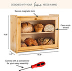 Bamboo Bread Box - Open Door View