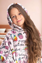 Mad Dog Kids Unicorn Wearable Blanket Hoodie – Oversized Fleece Lounge Pullover
