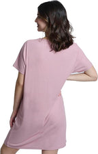 Mad Dog Women's Night Shirts - Soft Waffle Knit Womens Sleep Shirts, Short Sleeves Button-Up Pajamas Nightgowns Sleep Dress