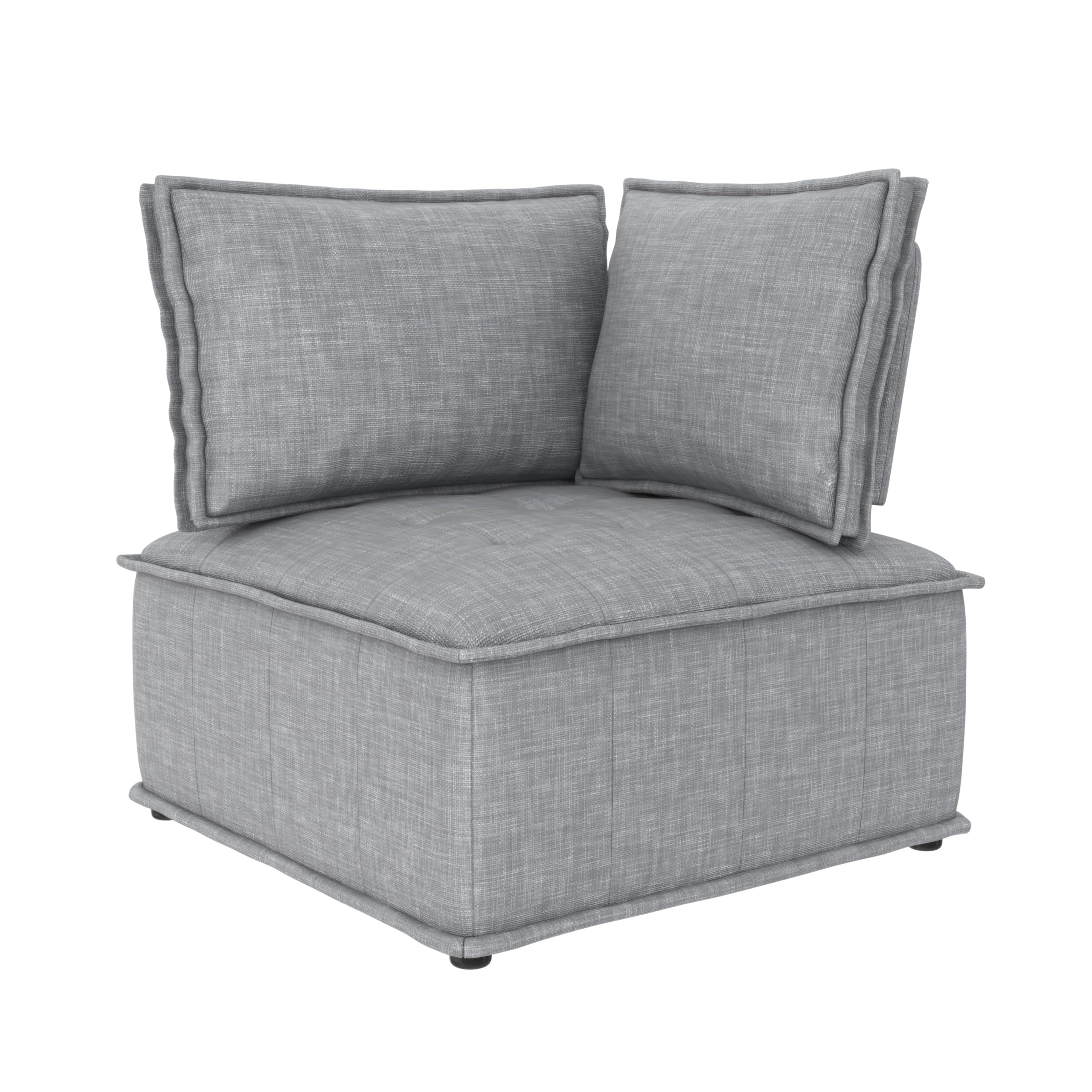 DHP Darcy Corner Chair for Modular Sectional Sofa, Gray Linen