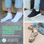 HOT FEET Men Thin Cotton No Show Summer Socks - 5 Pack Low Cut Moisture Wicking Lightweight Socks, Light Ankle Footie