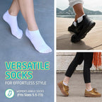 HOT FEET Thin Women's No Show Summer Socks - 5 Pack Cotton Ankle, Low Cut Lightweight Moisture Wicking Footies, Size 5.5-7.5