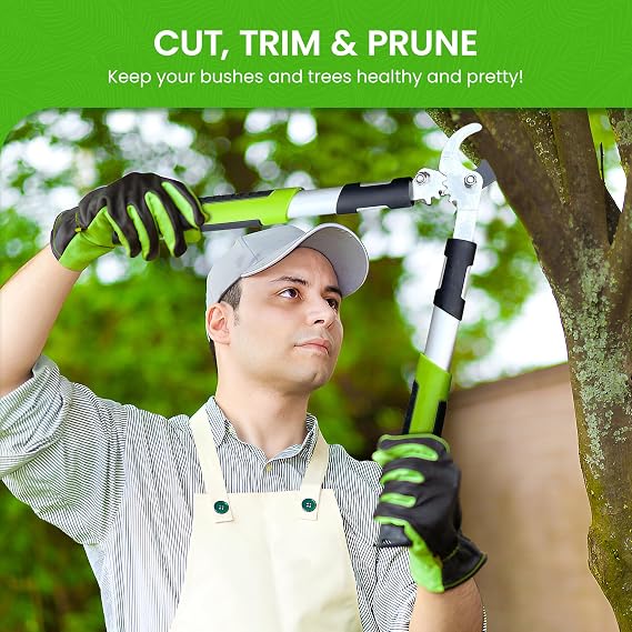 Garden Guru Power Bypass Loppers Tree Trimmer Clipper – 3X Cutting Power Gardening Pruner with High Carbon Steel Blade