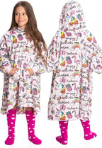 Mad Dog Kids Unicorn Wearable Blanket Hoodie – Oversized Fleece Lounge Pullover