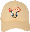 Looney Tunes Tweety Bird Embroidered Low Profile Dad Cap Yellow