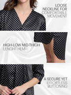 Mad Dog Satin Night Shirts for Women - Silk Like Nightshirt Pajama - Sexy Sleep Shirts, Button Down Sleepwear Nightgowns