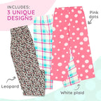 Mad Dog Girl's Pajama Pants - 3 Pack, Soft Micro Fleece Fashion Sleepwear Lounge. Sizes: 6-16