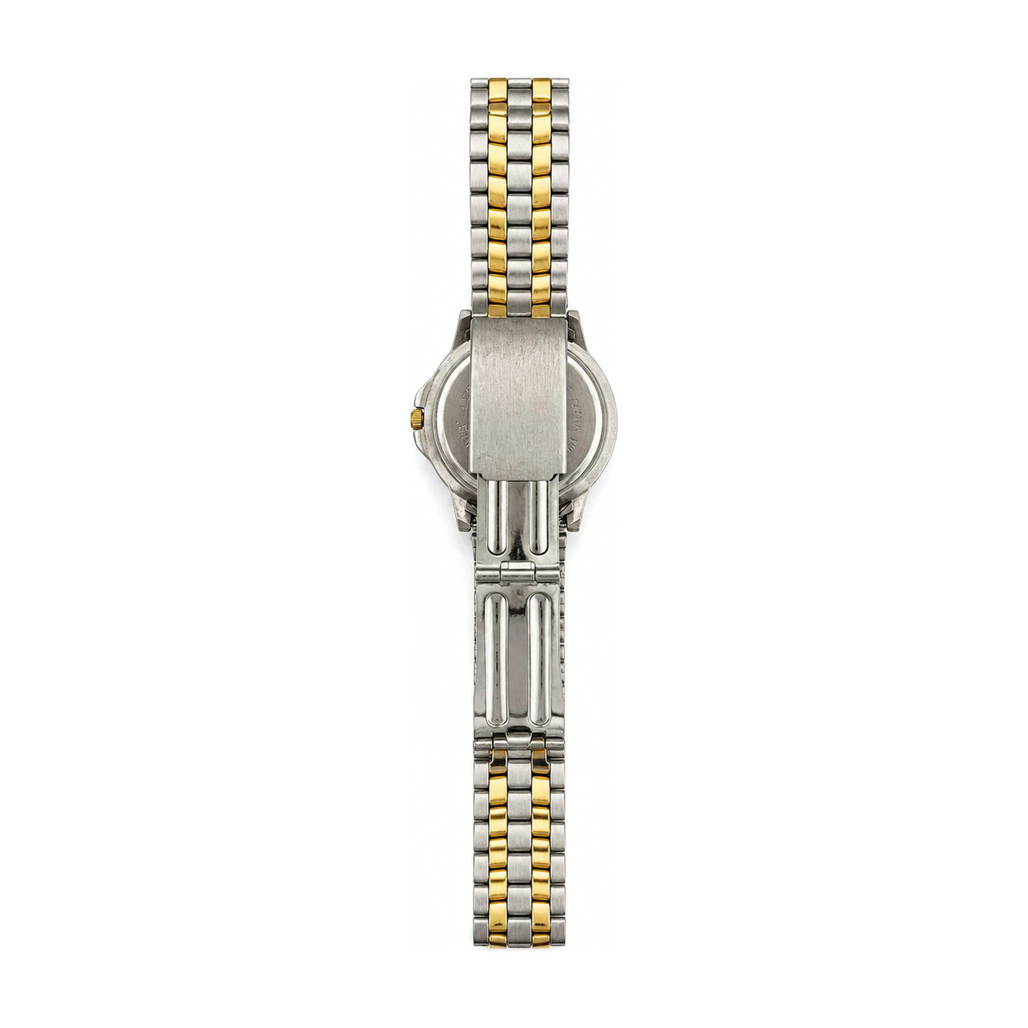 Aspen Two-Tone White Dial Quartz Date Watch - Requires a Battery