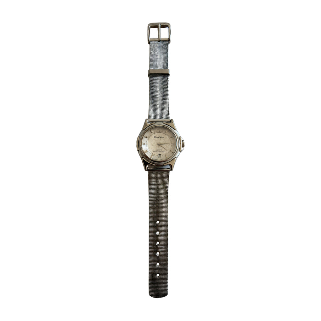 Vintage Pierre Nicol Silver Dial Mesh Watch - Requires a Battery