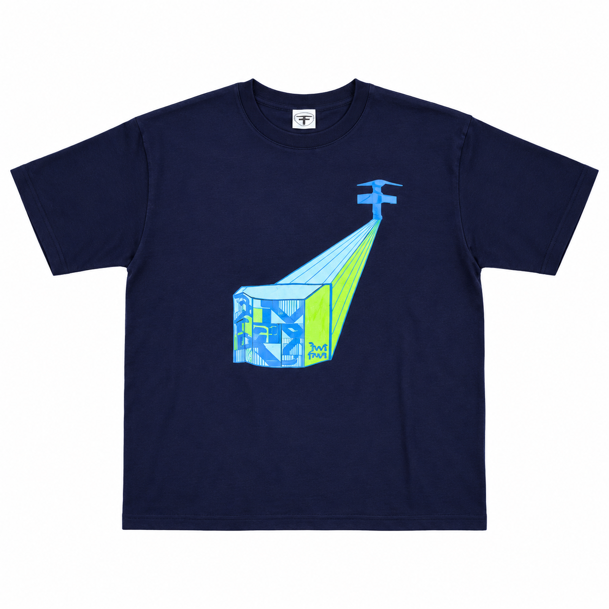 Five Four Geometric Beam Graphic T-Shirt - Black