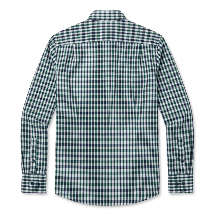 Five Four Sweetzer Gingham Check Long Sleeve Shirt - Green / Navy / White / Size Medium