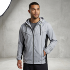 Grand AC Grey Reflective Athletic Windbreaker Jacket