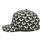 Monogram Print Mesh Trucker Cap – Black & White