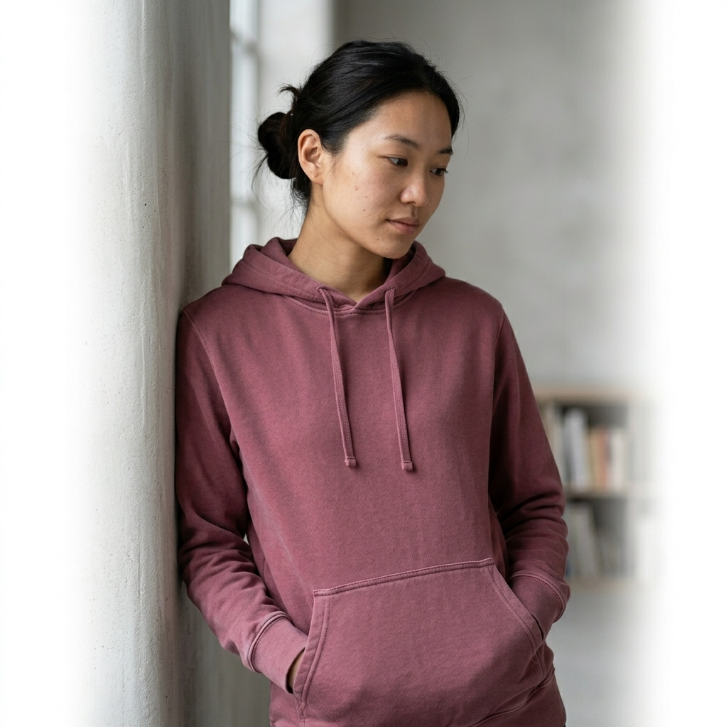 Independent Trading Company Garment-Dyed Hoodie - Mauve