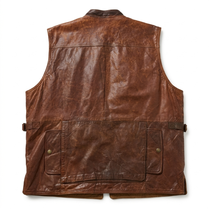 Vintage Banana Republic Mill Valley Leather Safari Vest Brown