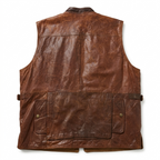 Vintage Banana Republic Mill Valley Leather Safari Vest Brown
