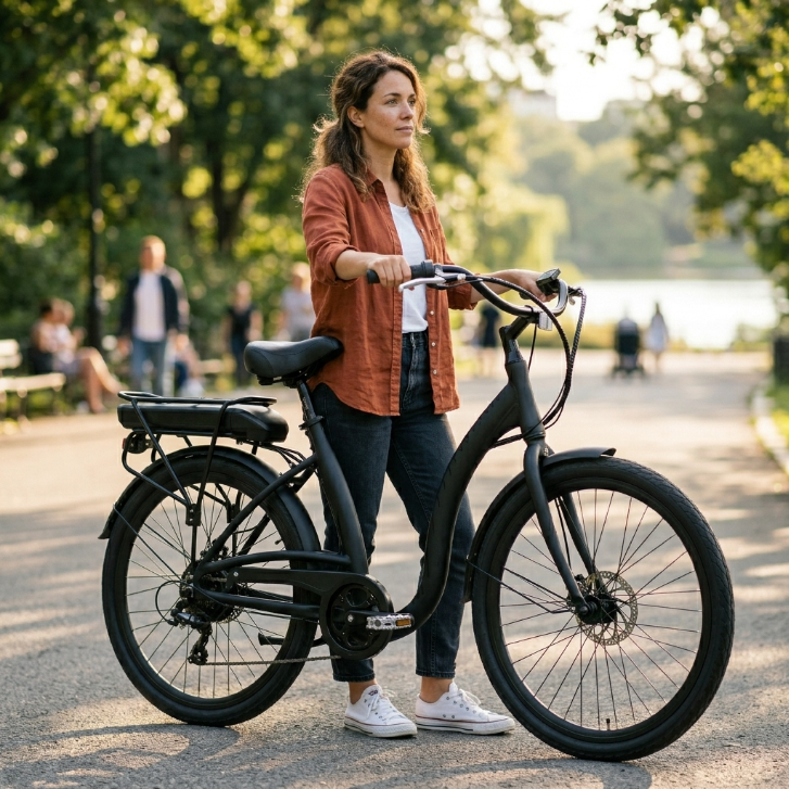 sixthreezero Around the Block 500W Electric Beach Cruiser Bike - Matte Black