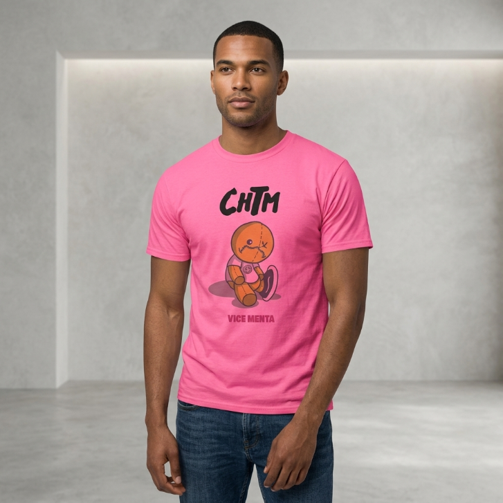 Title Gildan CHTM Vice Menta Bear Graphic T-Shirt Pink