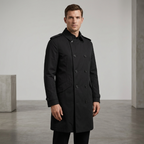 ZARA MAN Double-Breasted Trench Coat Black