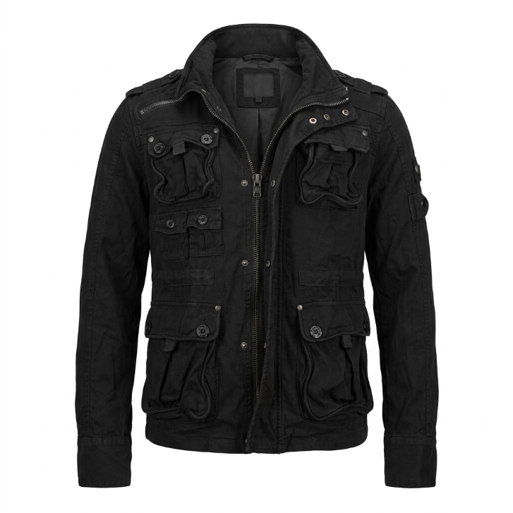 Five Four Black Utility Military Field Jacket