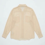 Equipment Femme Sheer Beige Silk Button Down Blouse Size S