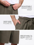 Mad Dog Mens Pajama Shorts - Comfy Knit Lounge Sleepwear with Pockets, Men's Summer House Pajama Bottoms, Sizes S to 2XL