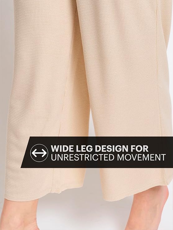 Mad Dog Lounge Women's Pajama Pants, Wide-Leg Cropped Capris, Casual Night Sleep Summer PJ Bottoms for Ladies