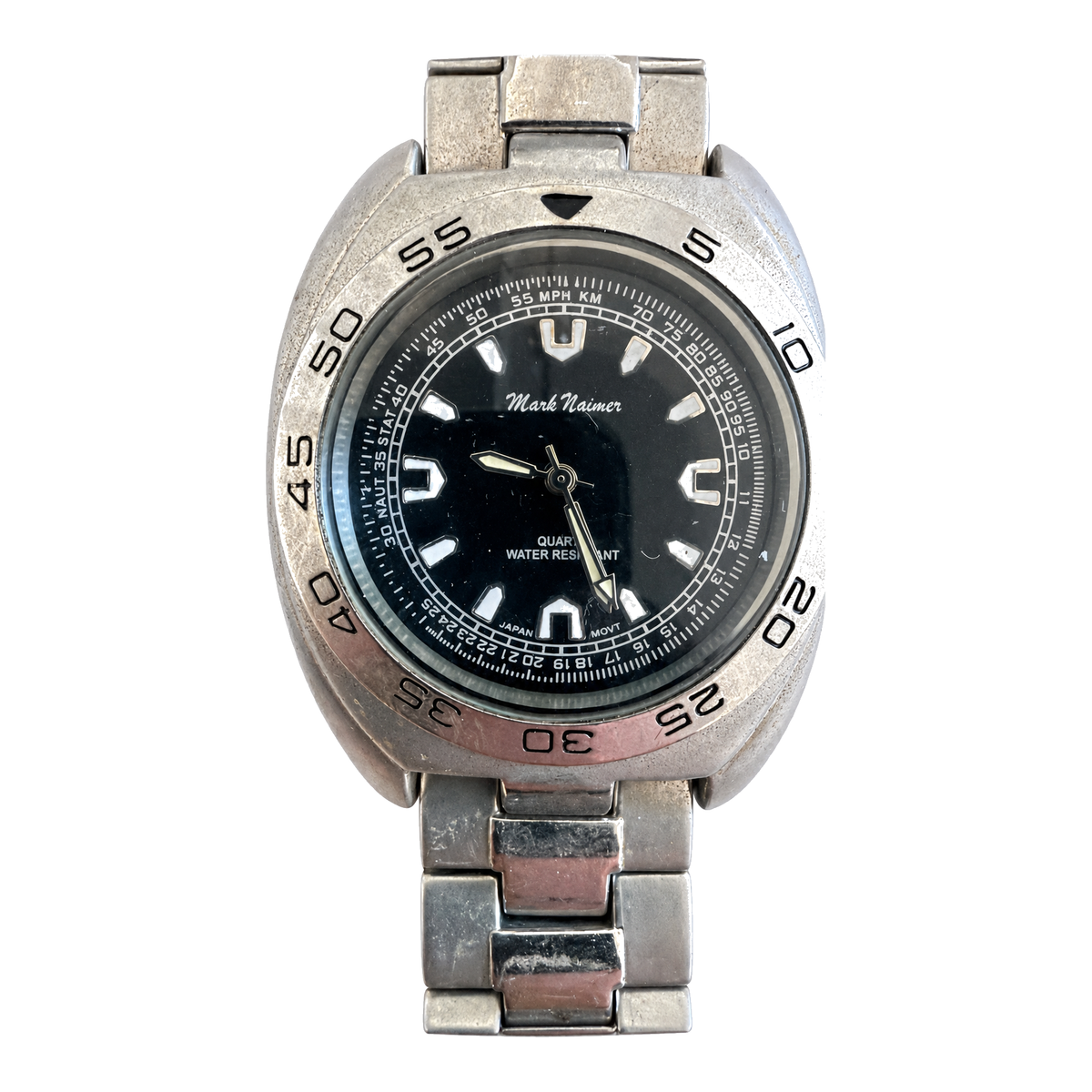 Vintage Mark Naimer Black Dial Tachymeter Quartz Watch - Requires a Battery