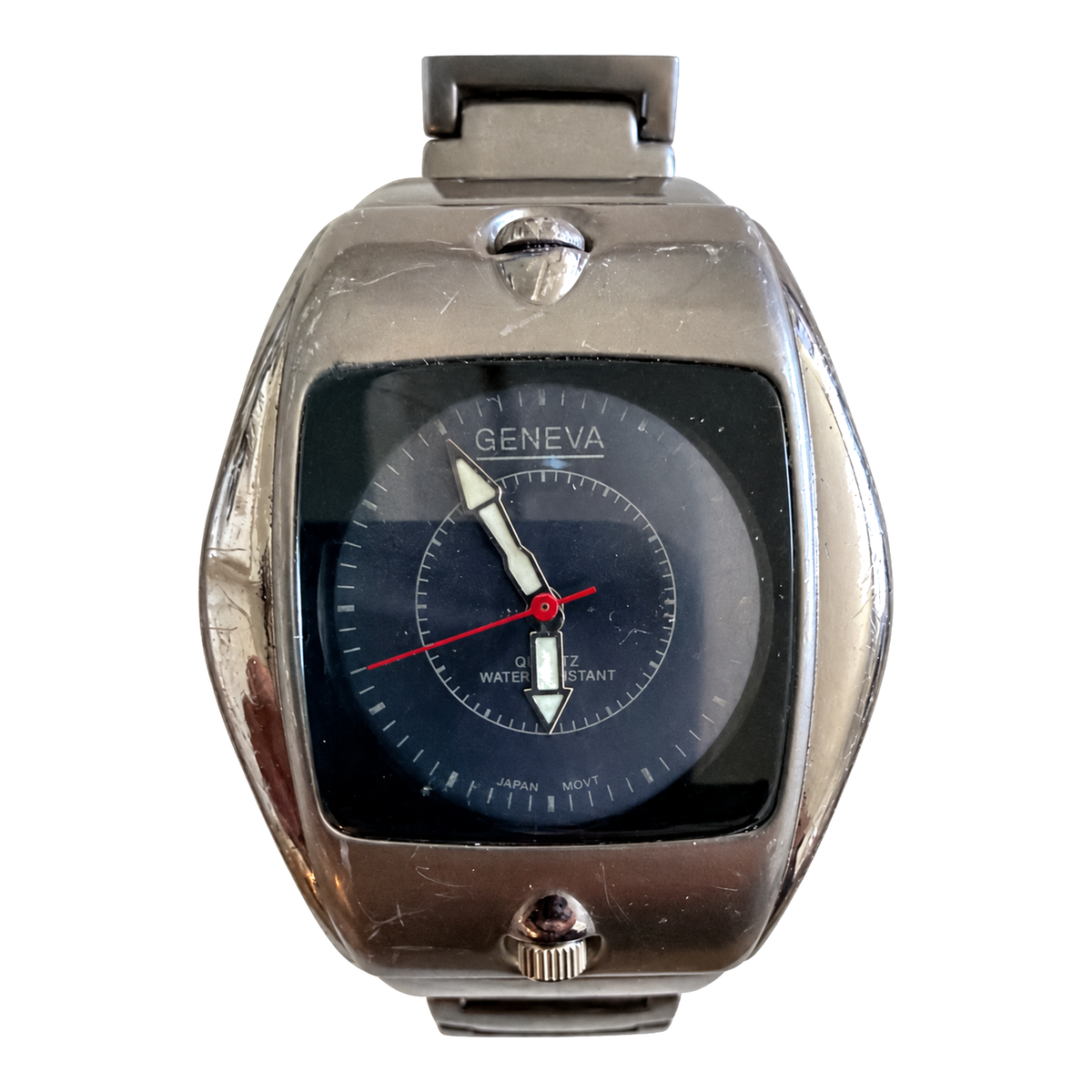 Vintage Geneva Blue Dial Tonneau Quartz Watch - Requires a Battery