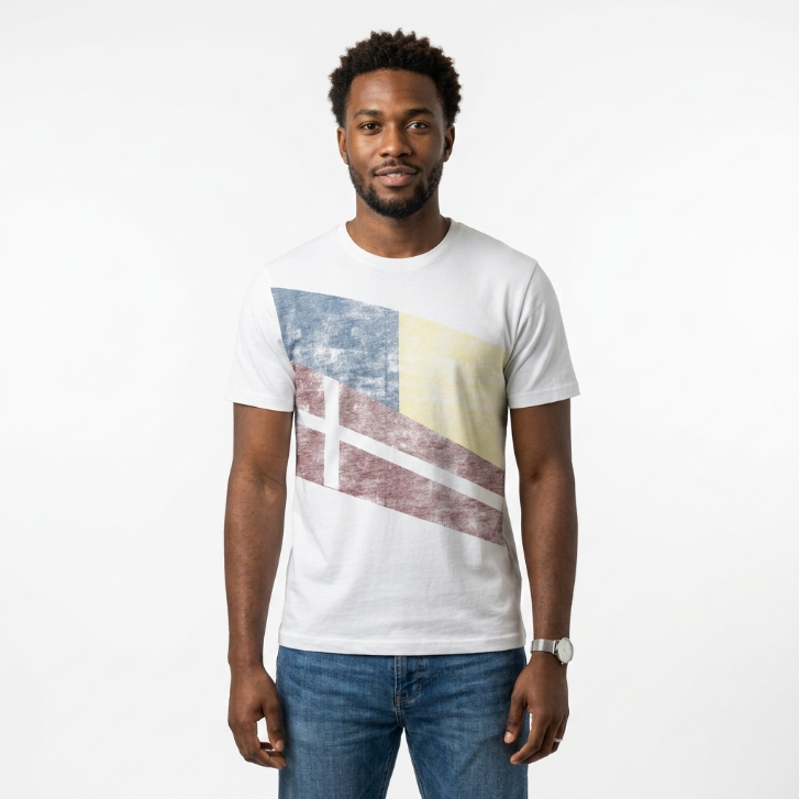 Five Four Geometric Graphic T-Shirt - White