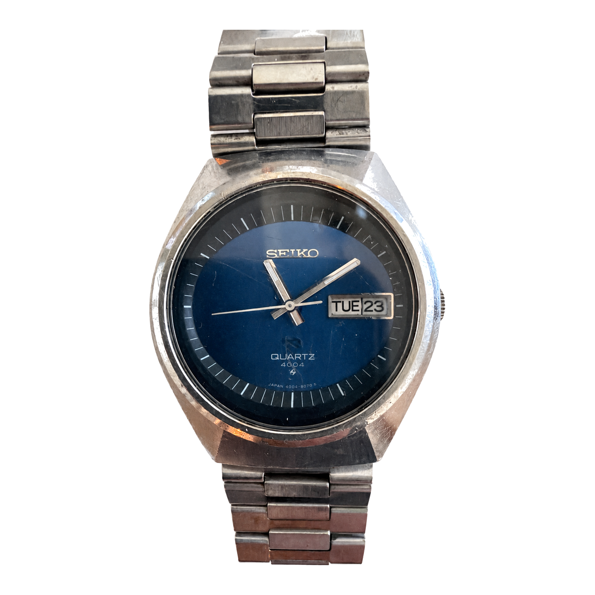 Vintage Seiko 4004 0903-8019 Blue Day-Date Quartz Watch- Requires a Battery